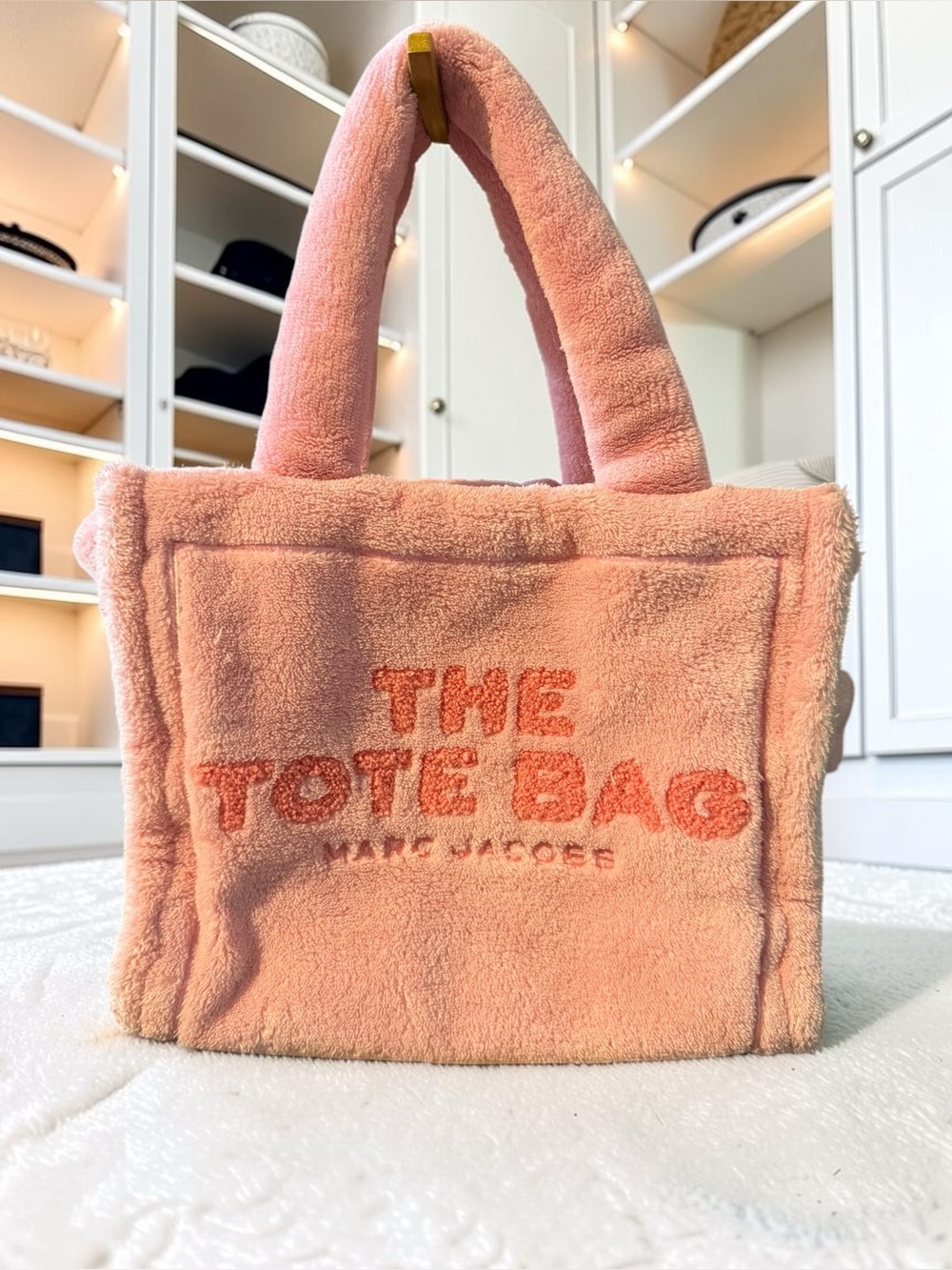 Marc Jacobs Peach Plush 'The Tote Bag' Faux Shearling Tote
